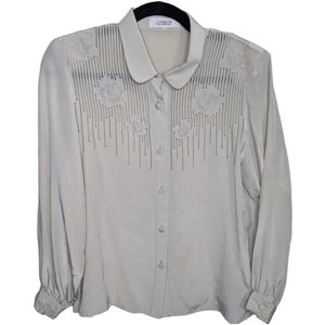 Itokin Women's Long Sleeve Button-Up Silk Blouse 🌸